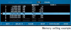 Memory setting example